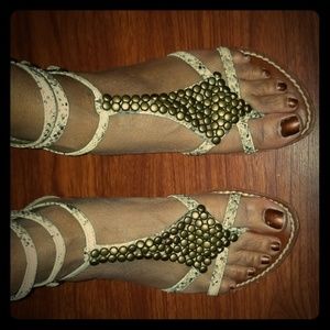 Snake skin gladiator sandals